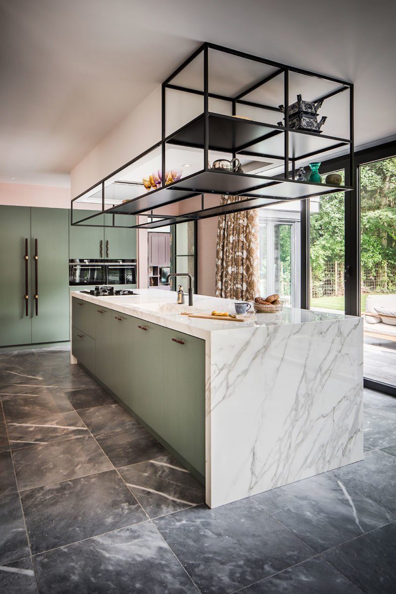 dutch interior design marble kitchen cyan