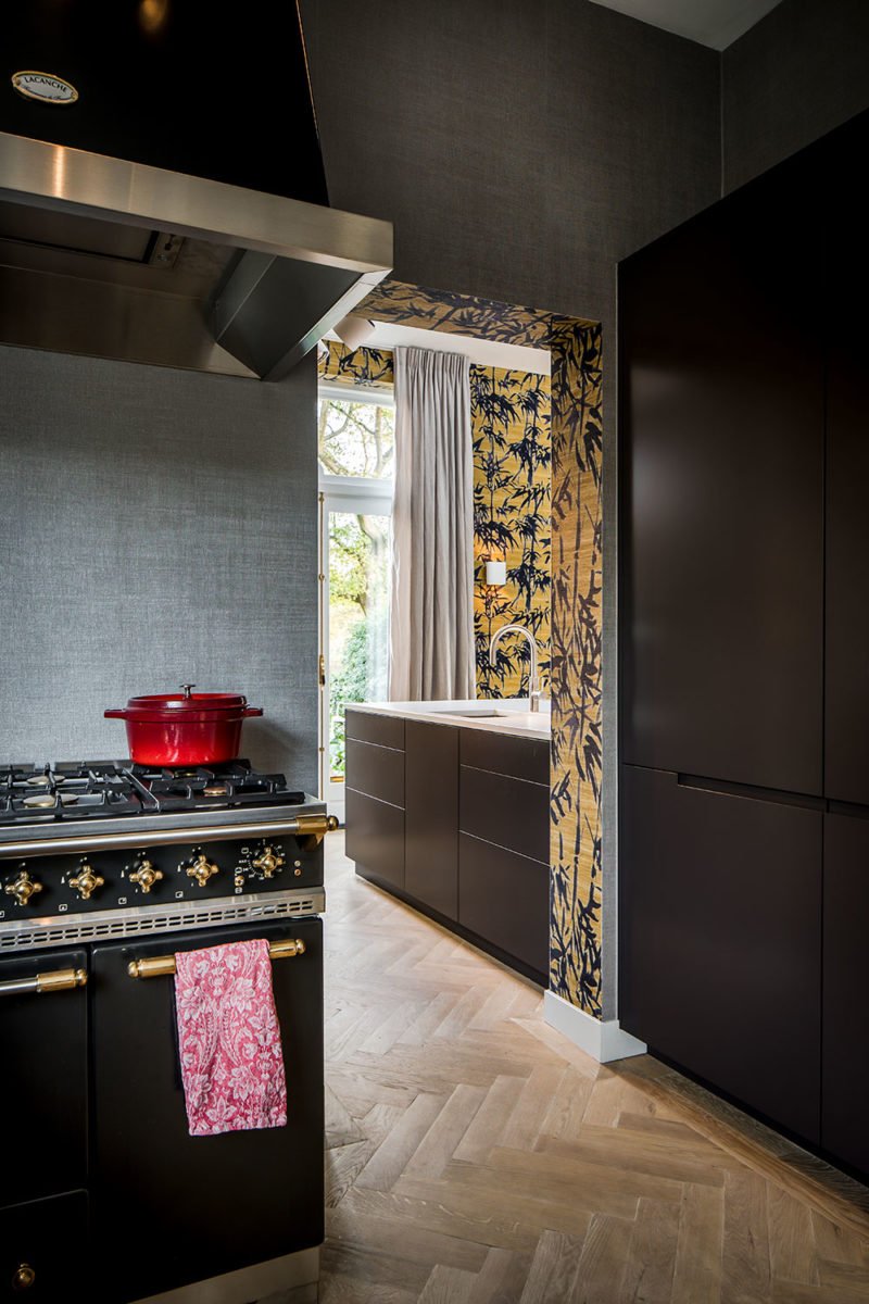 dutch interior design dark kitchen wooden floor
